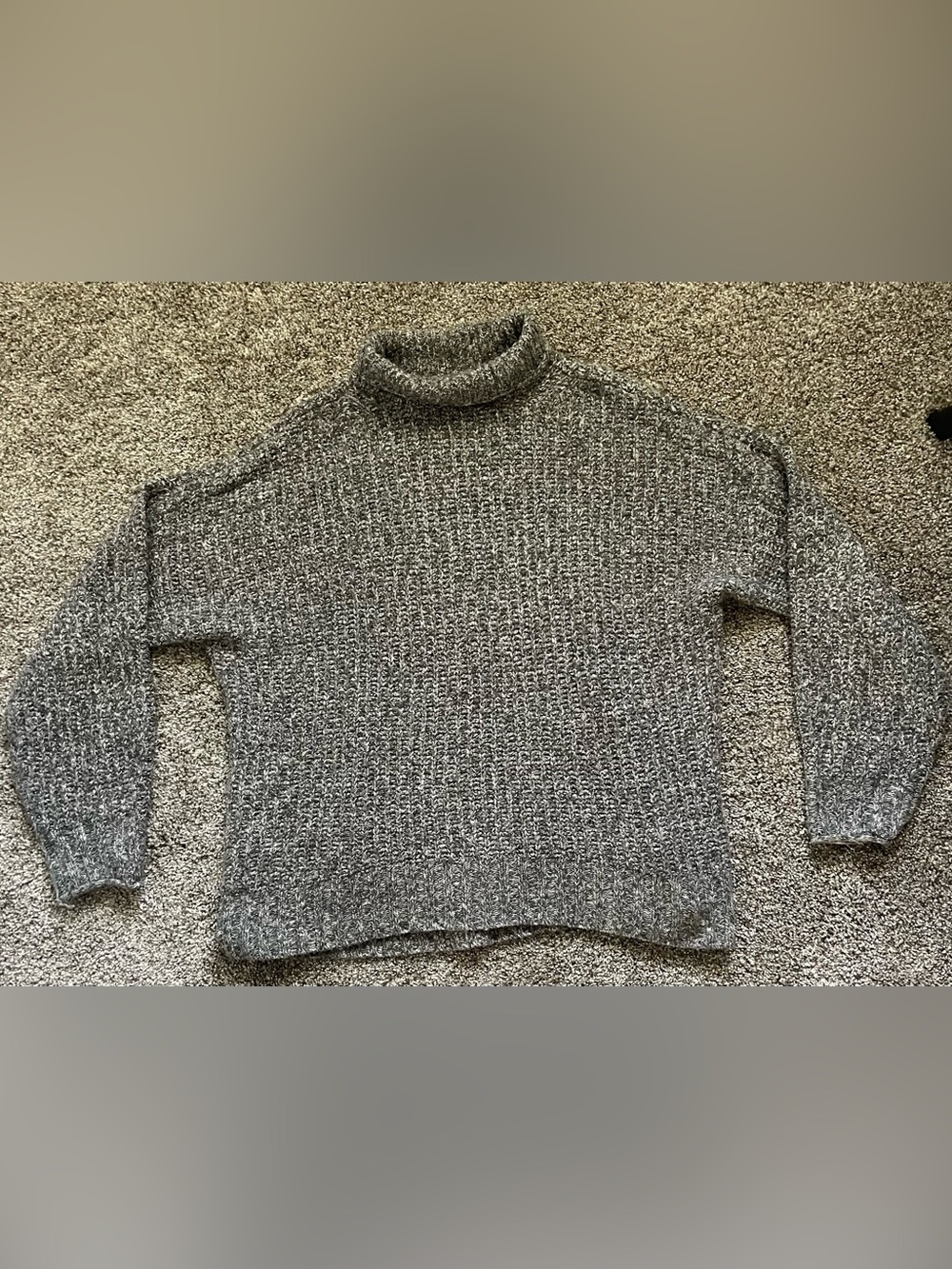 American Eagle Outfitters Gray Marled Turtleneck Sweater